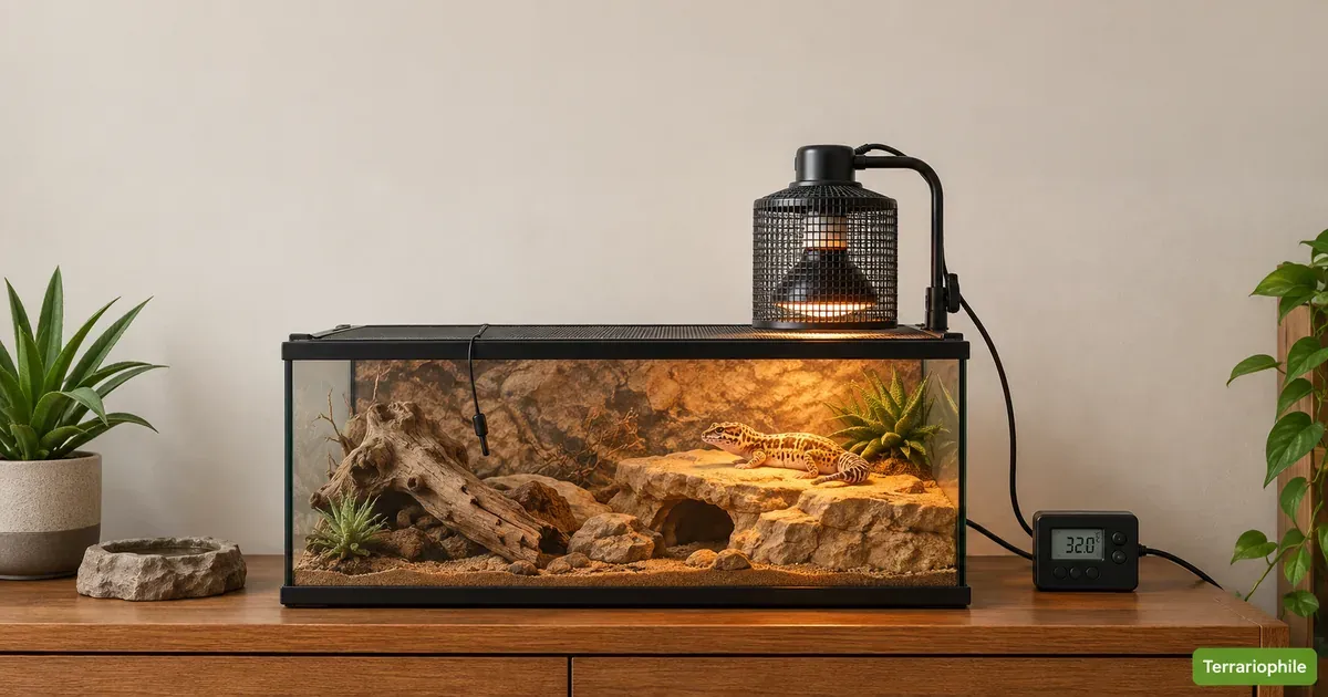 Support lampe chauffante terrarium