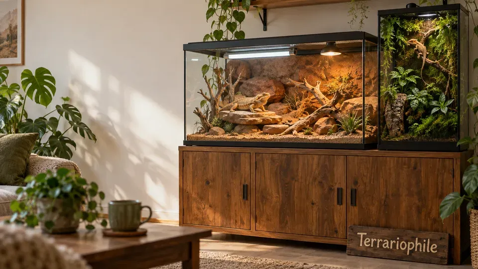 Terrariums, chauffage, UVB et nourriture : le bon matériel pour chaque espèce